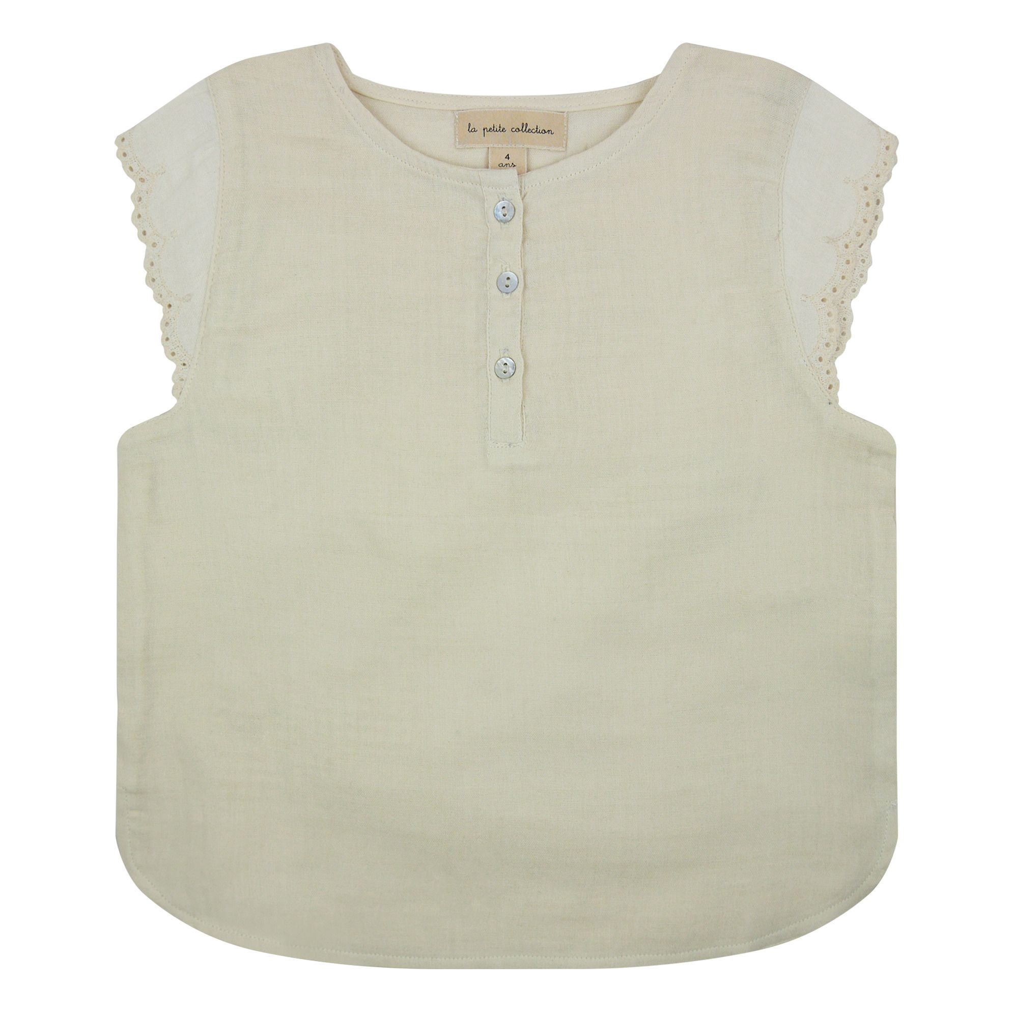 La Petite Collection - Blouse Gaze de Coton Bio - Fille - Ecru
