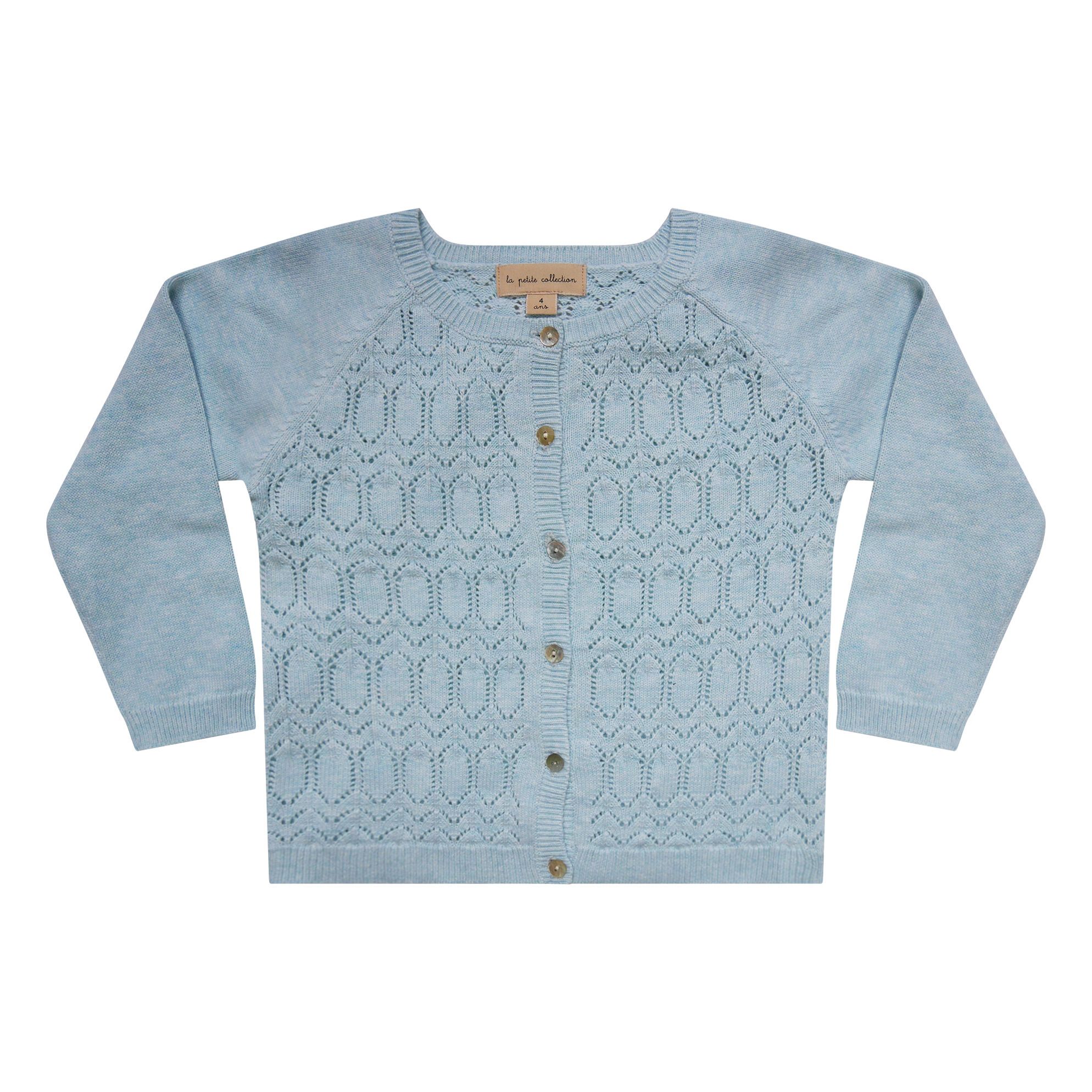 La Petite Collection - Cardigan Ajouré - Fille - Bleu ciel