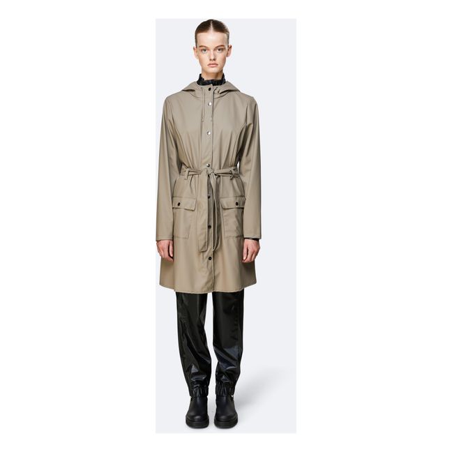 Belted Waterproof Parka  Taupe brown