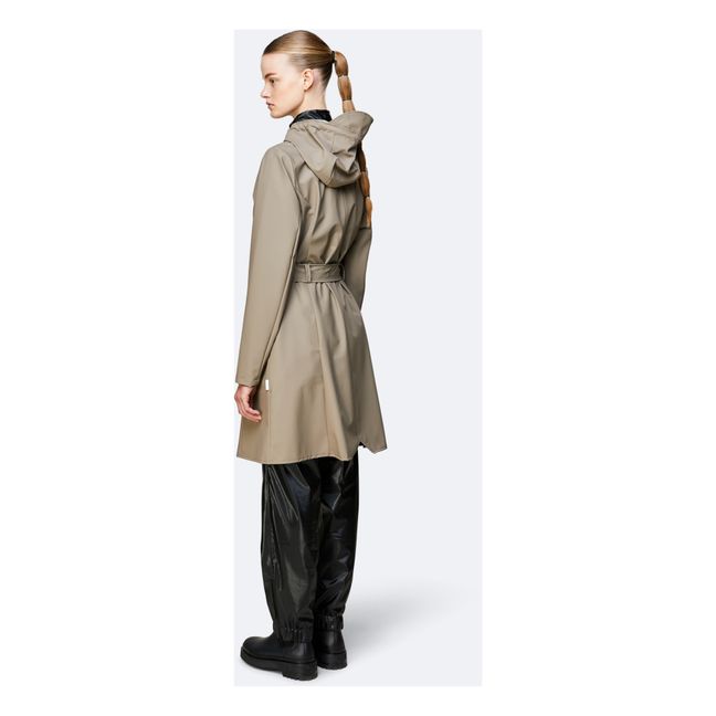 Belted Waterproof Parka  Taupe brown