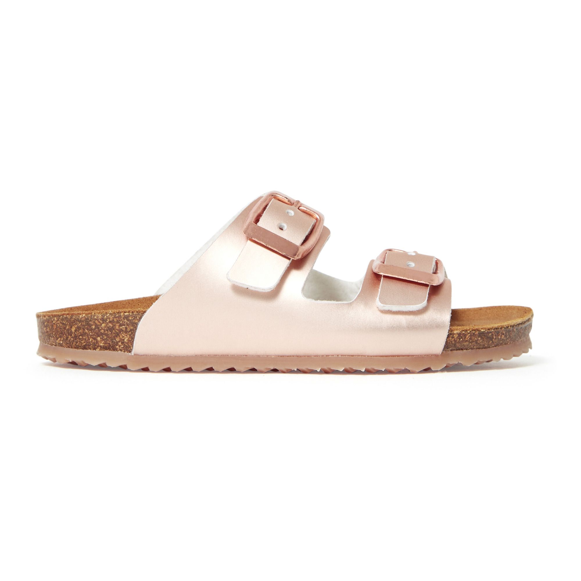 Rose gold best sale double buckle sandals