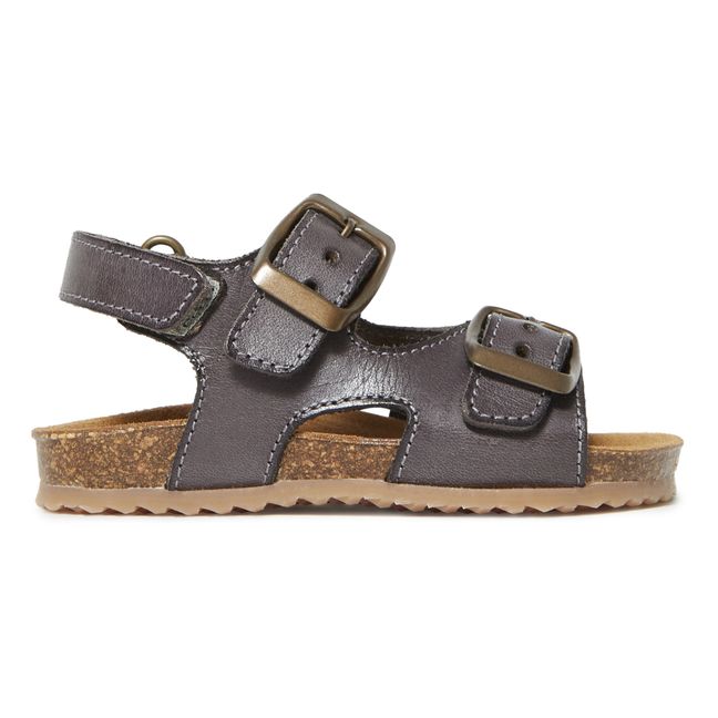 Two Con Me - Double Buckle Sandals Charcoal grey