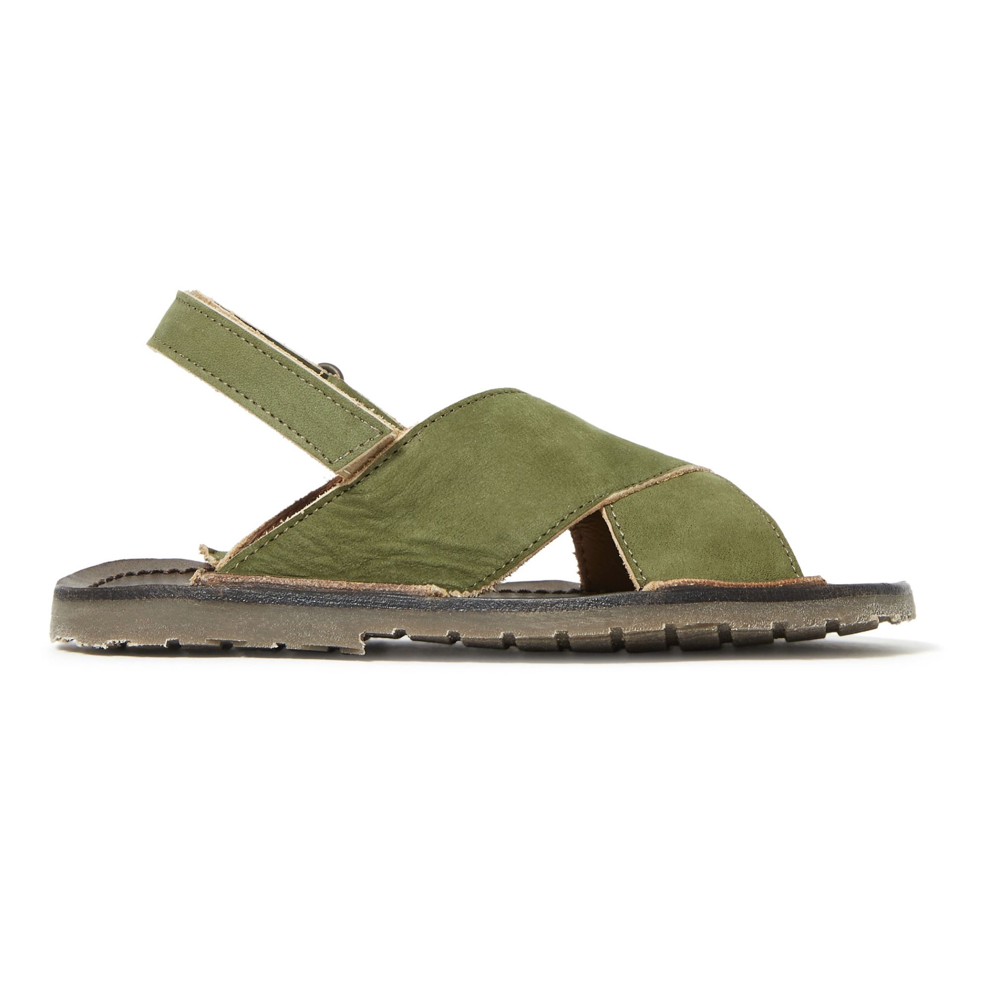 Pèpè - Sandales Lanières Croisées - Garçon - Vert kaki