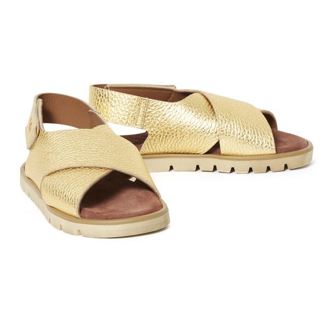 Crossed Sandals | Gold