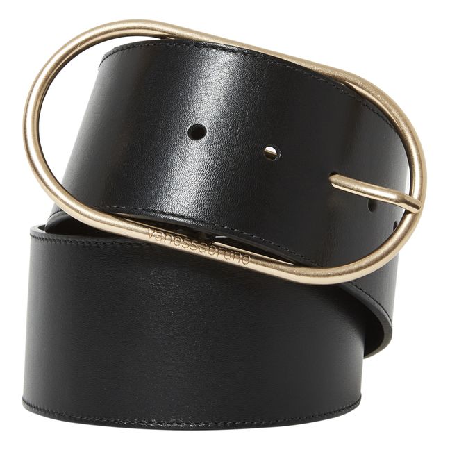 Iris Smooth Leather Belt - 63mm  | Black