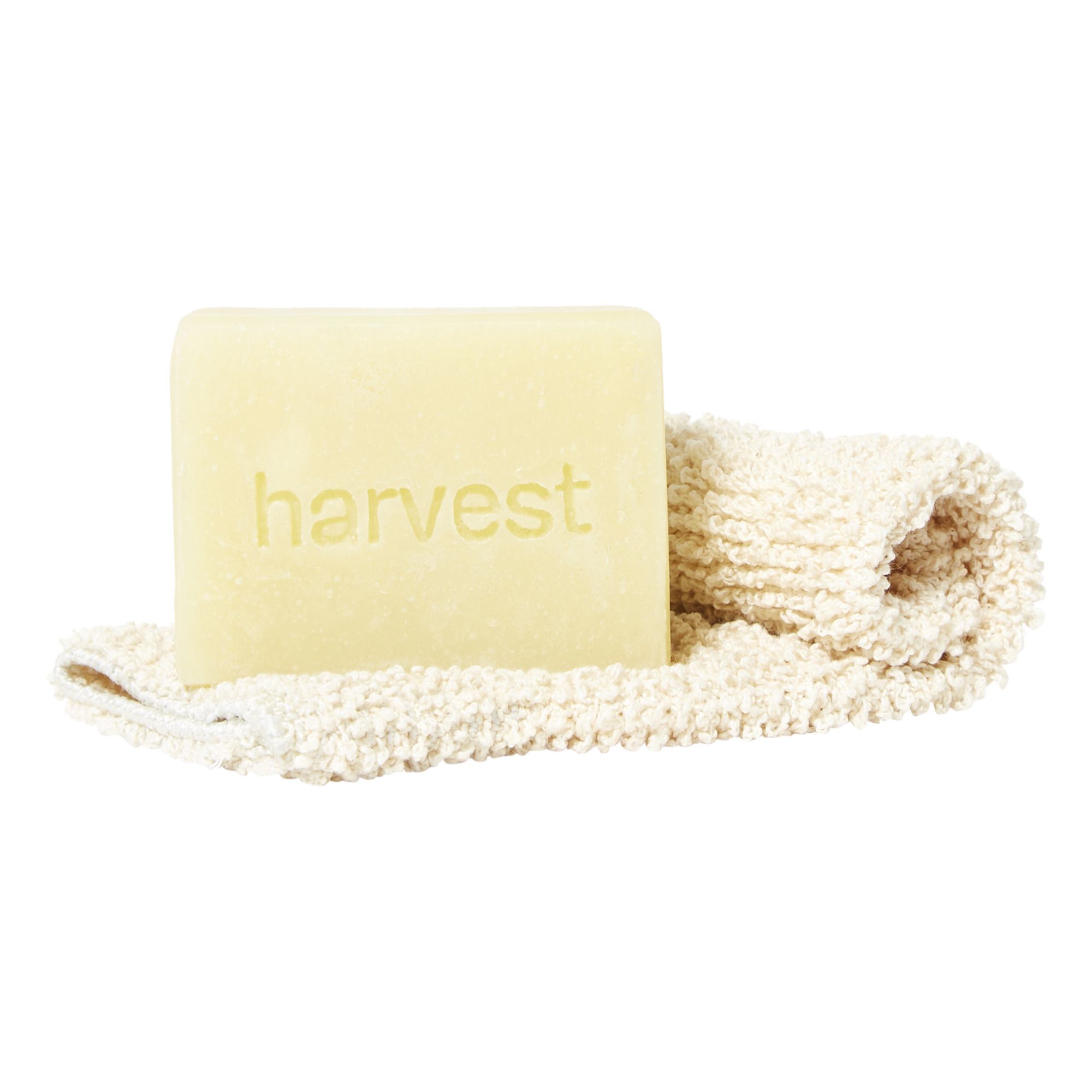 Harvest Skincare - Savon Jasmin et Calendula et gant exfoliant - 100 g - Jaune