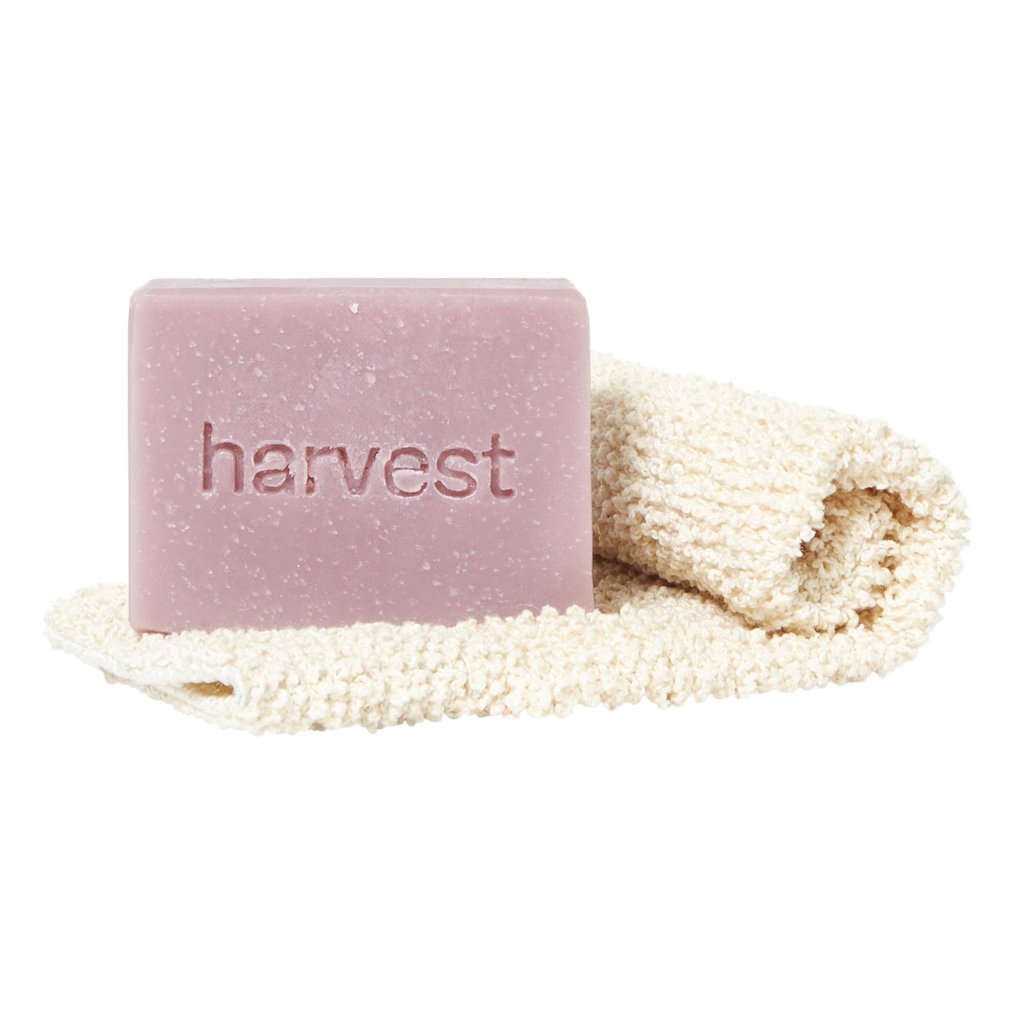 Harvest Skincare - Savon Camomile et racine d'Alkanet et gant exfoliant - 100 g - Rose