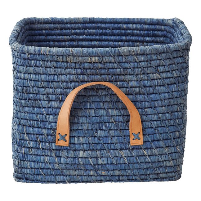 Raffia Rectangular Basket | Blue