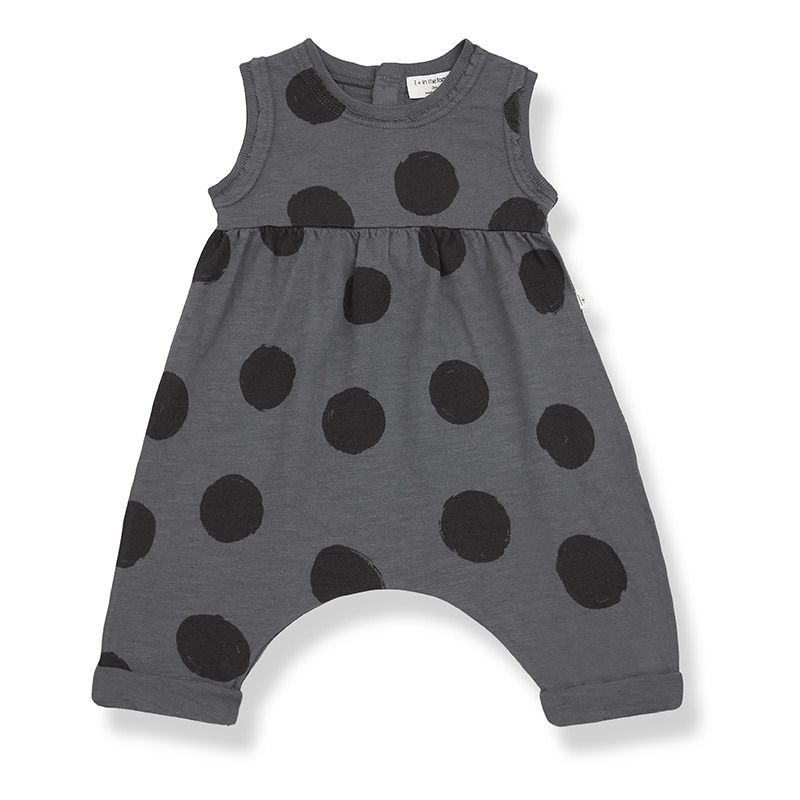 1+ in the family - Combinaison à Pois Paula - Fille - Gris anthracite