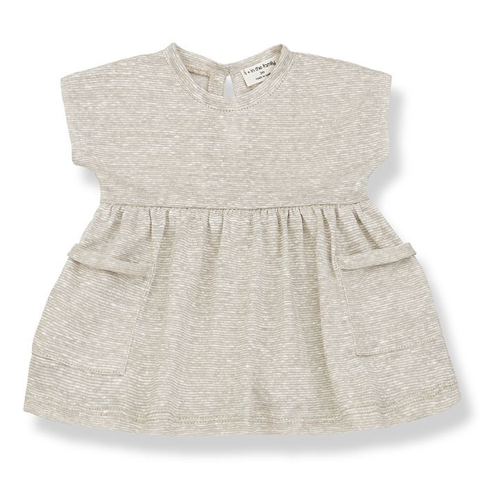 1+ in the family - Robe Rayée Isolda - Fille - Blanc cassé