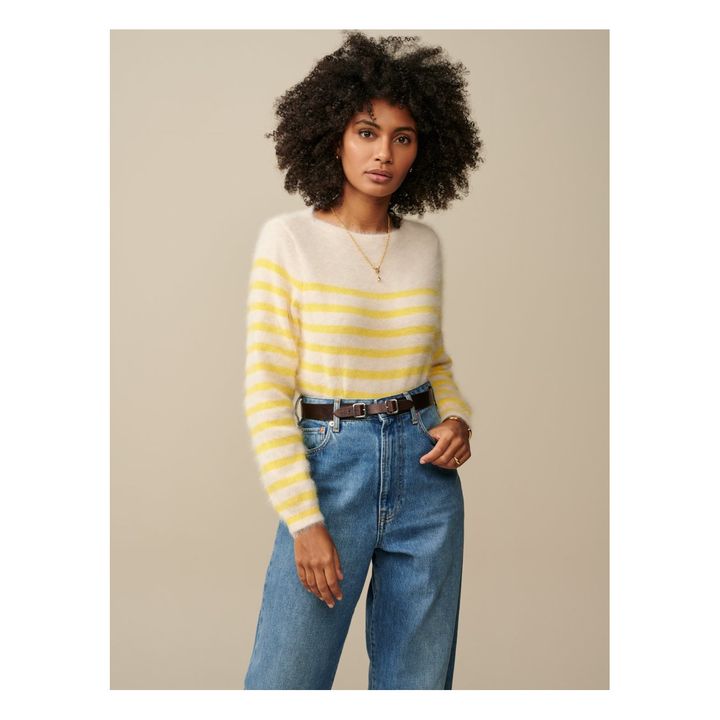 Yellow angora sale sweater