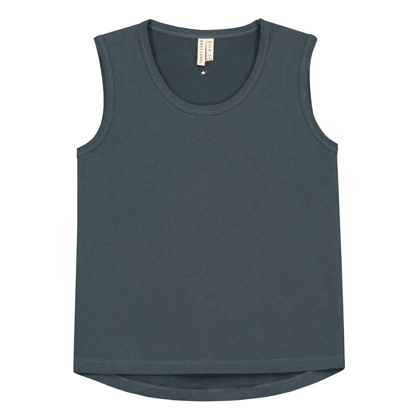 Gray Label - Top Tank Coton Bio - Fille - Bleu gris
