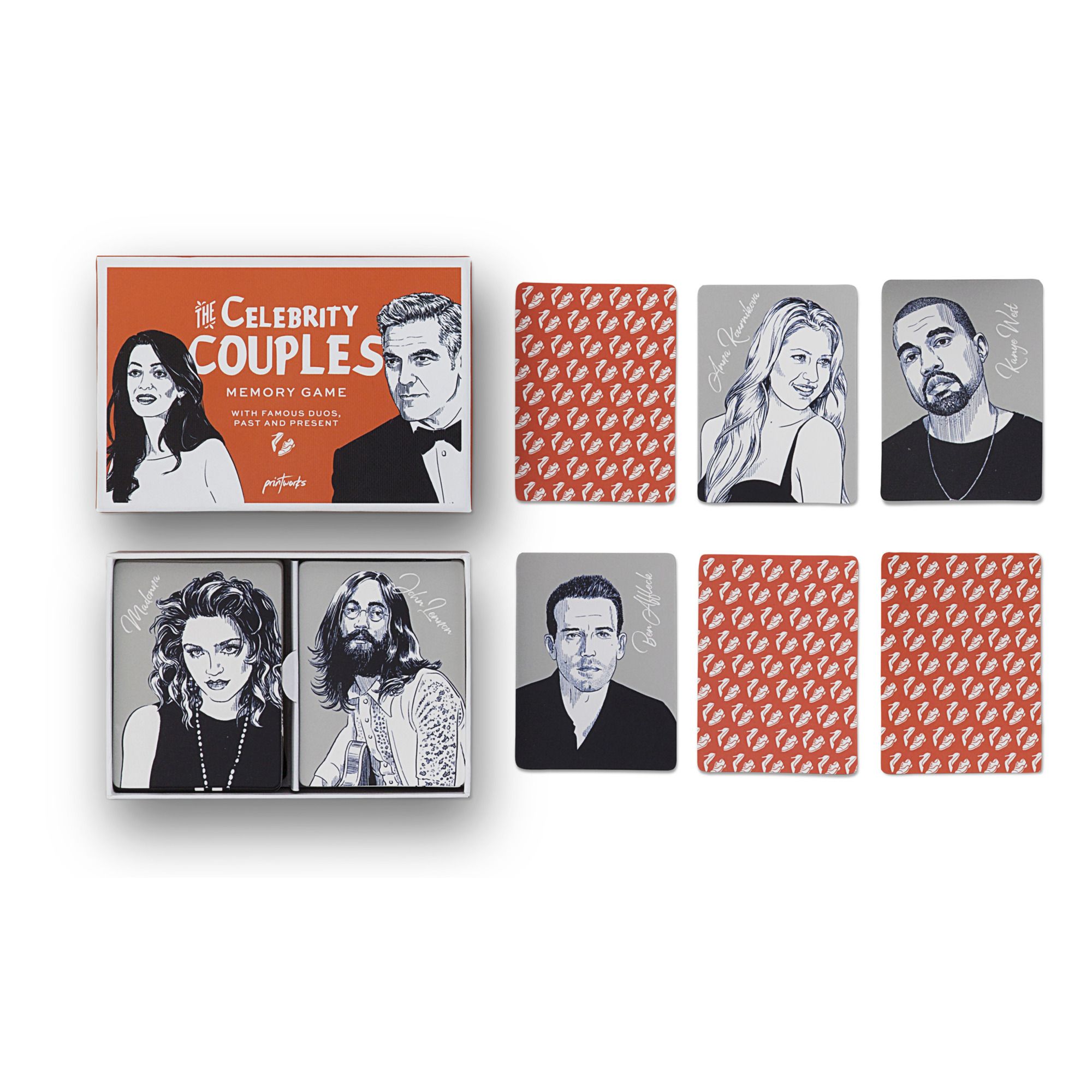 PrintWorks - Jeu de mémoire - Couples célèbres - Fille - Multicolore