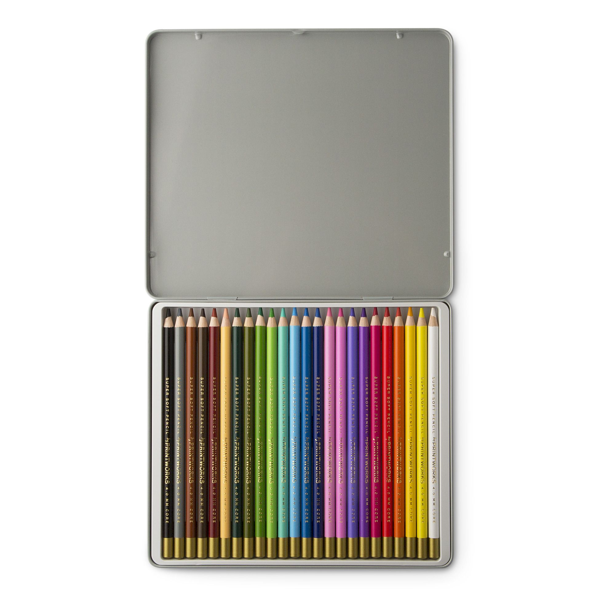 PrintWorks - Boîte de 24 crayons de couleur - Fille - Multicolore