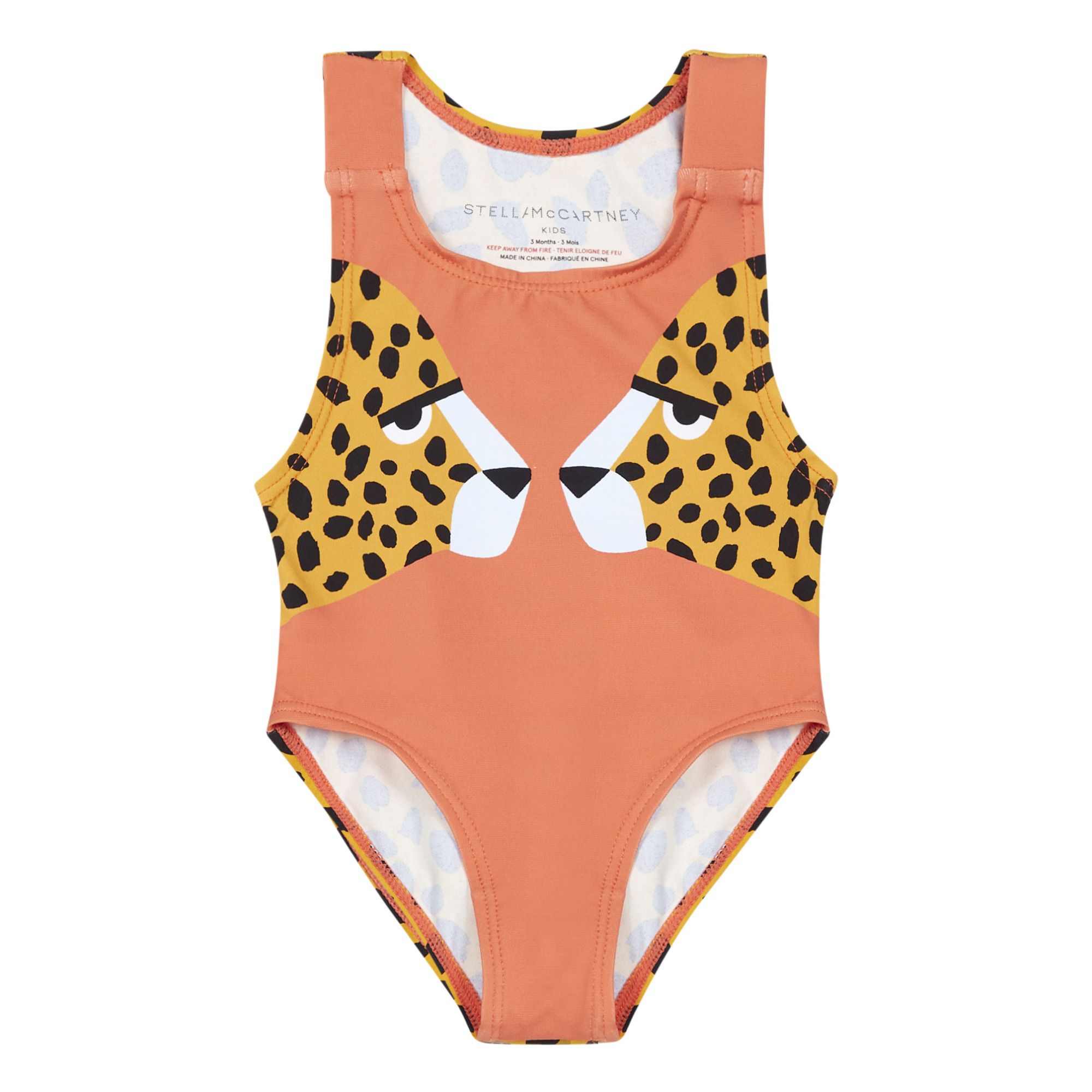 Anti-UV Recylced Nylon Cheetah Baby One Piece Swimsuit Rust