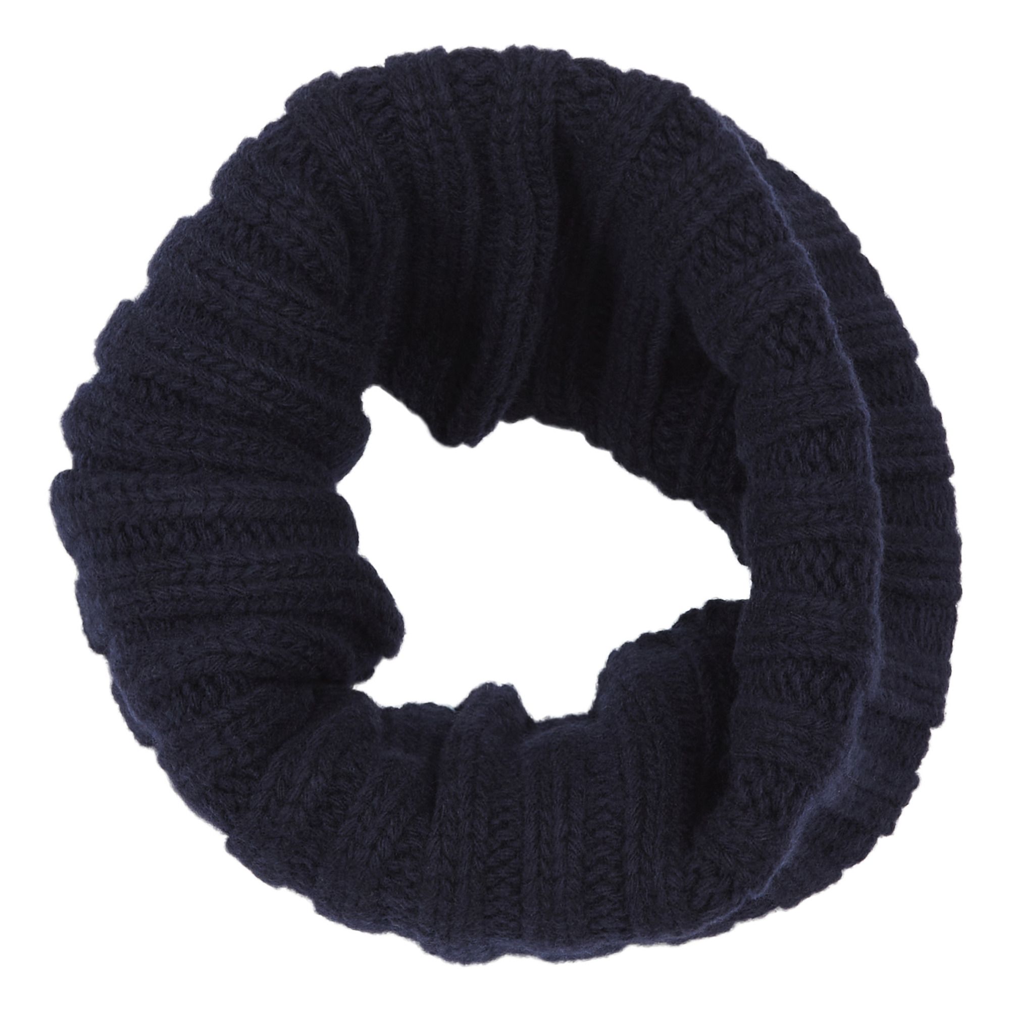 Merino Wool Tube Scarf Navy blue- Product image n°1