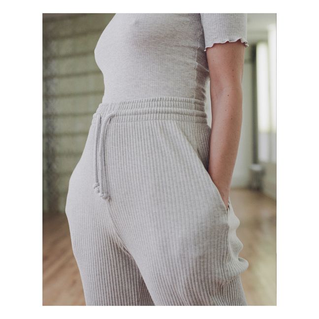 Jogginghose Gerippt Bio-Baumwolle | Grau