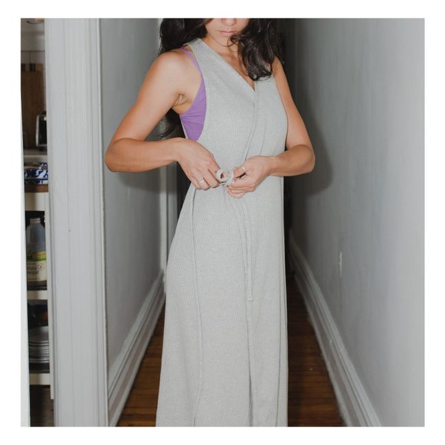 Ribbed Cleat Dress  Grey