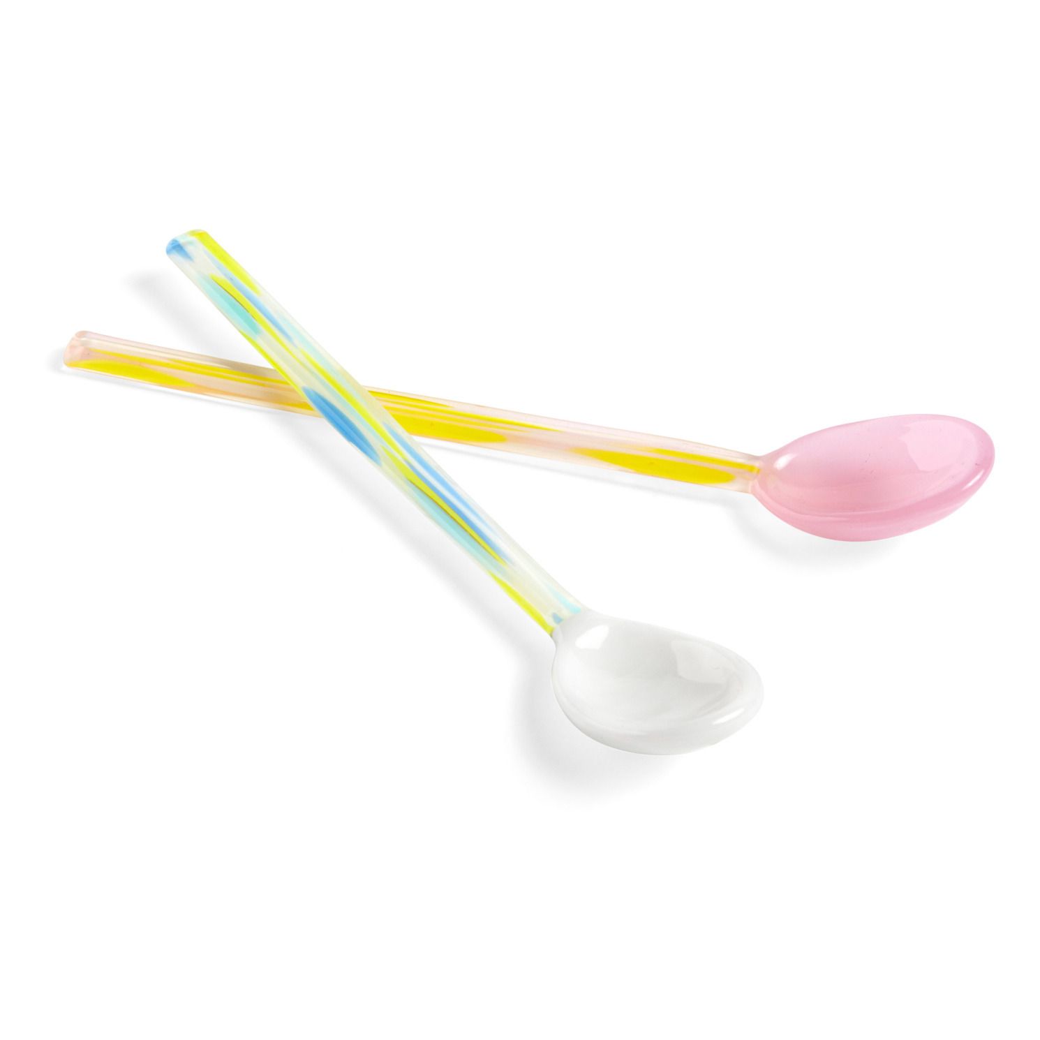 Hay - Cuillères Flat en verre - Set de 2 - Multicolore