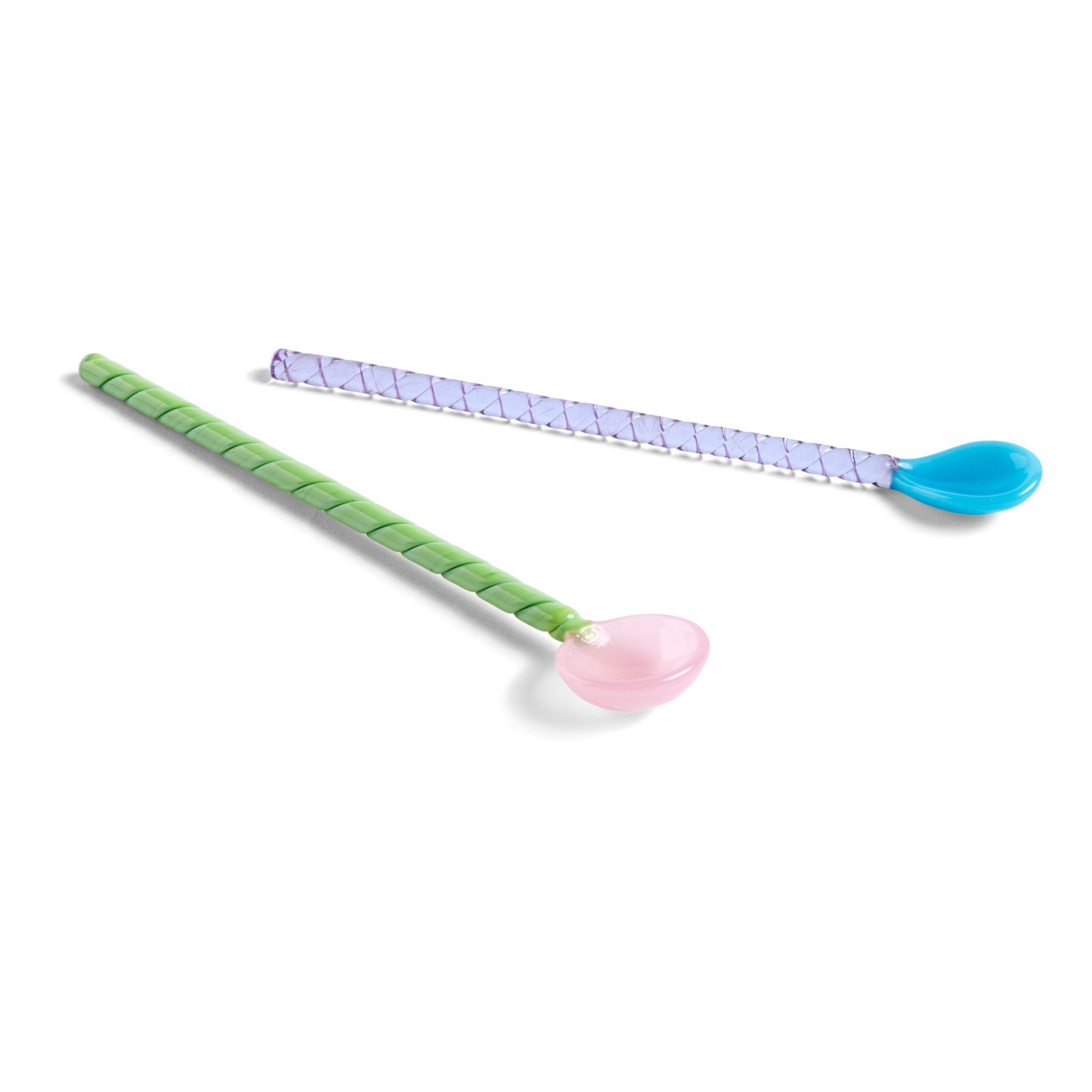 Hay - Cuillères Twist en verre - Set de 2 - Multicolore