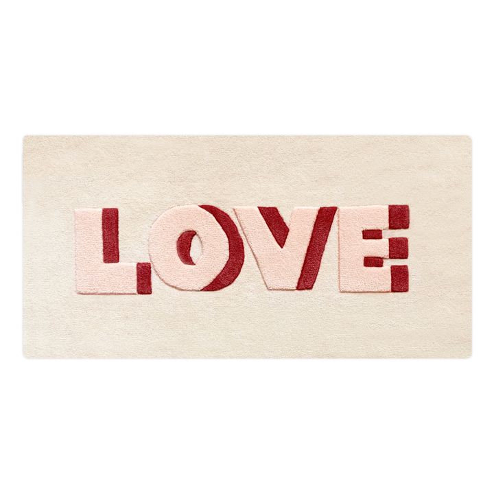 Alfombra Love de lana 100x50 cm | Rosa- Imagen del producto n°0
