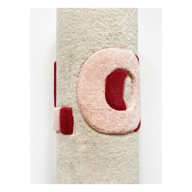 Tappeto Love in lana 100x50 cm | Rosa