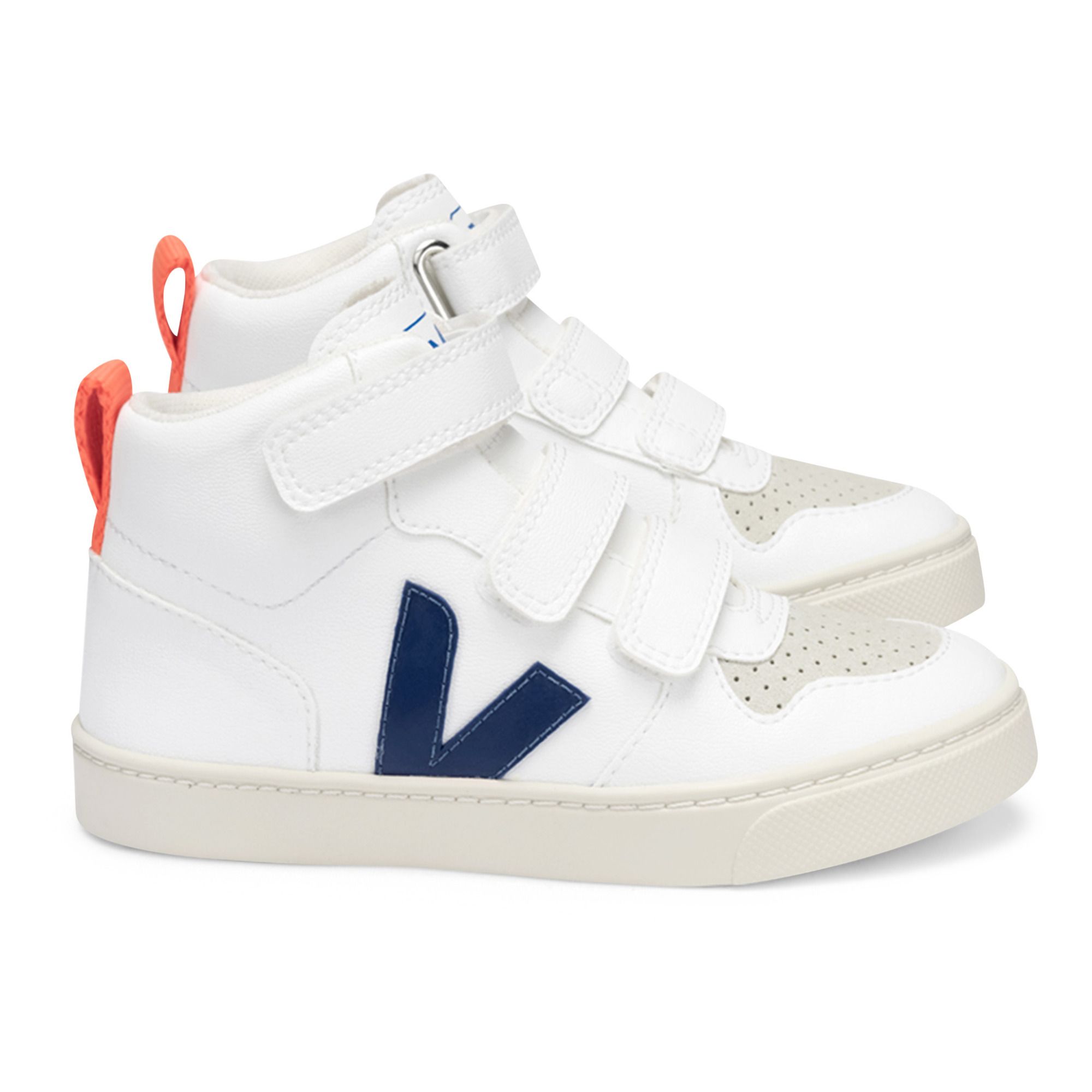Veja - Baskets V-10 Mid Cuir Vegan - Fille - Bleu