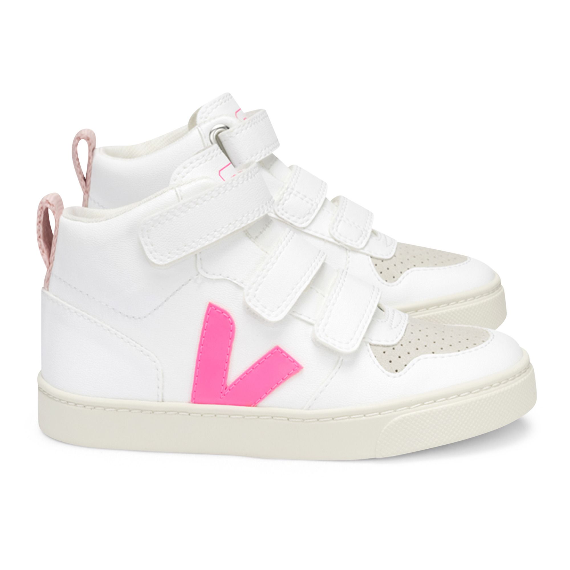 Veja - Baskets V-10 Mid Cuir Vegan - Fille - Rose