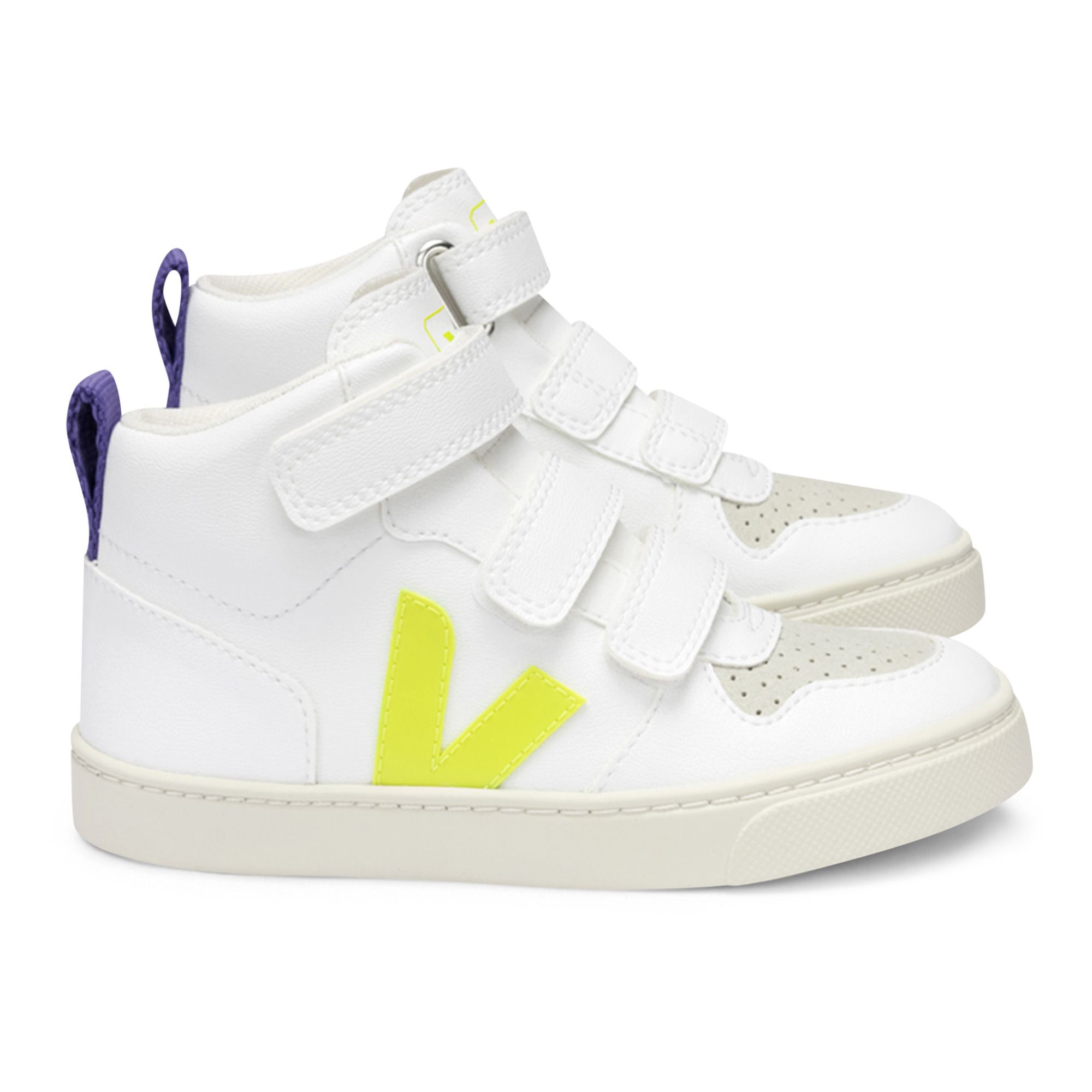 Veja - Baskets V-10 Mid Cuir Vegan - Fille - Jaune