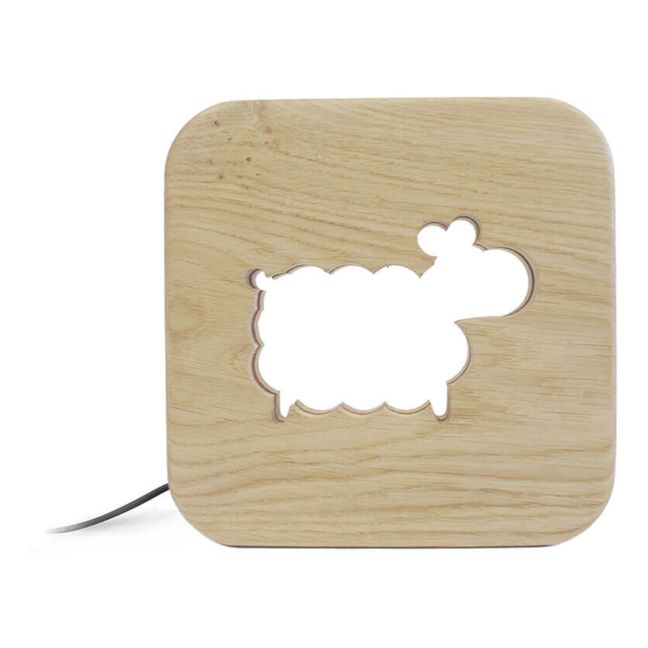 Veilleuse Mouton en bois de chêne massif
