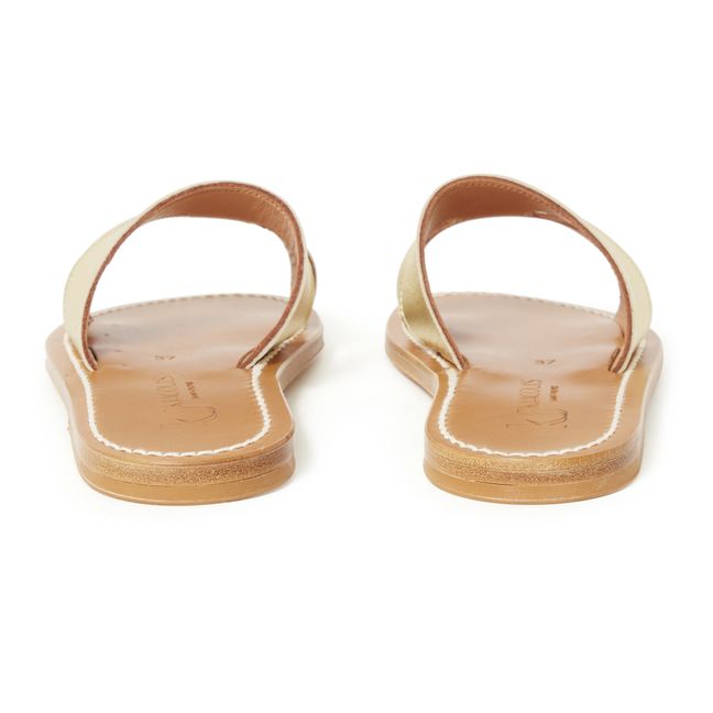 Menandre Leather Metallic Finish Sandals  | Gold
