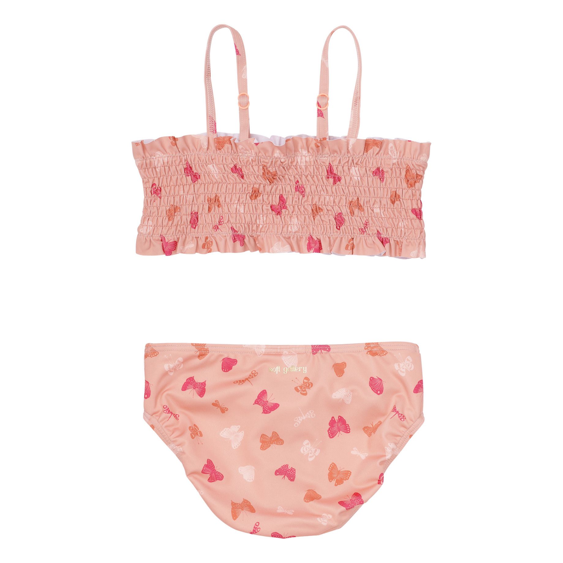 Soft Gallery - Maillot de Bain Galena Papillons Anti-UV - Fille - Rose pêche