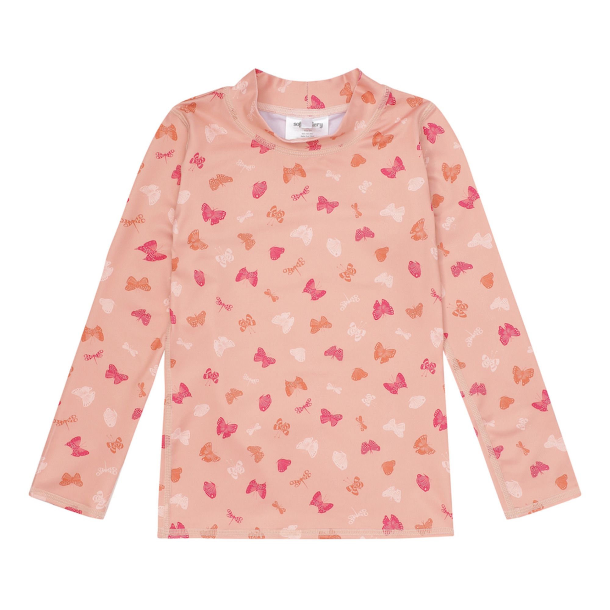 Soft Gallery - T-Shirt Astin Motif Papillons Anti-UV - Fille - Rose pêche