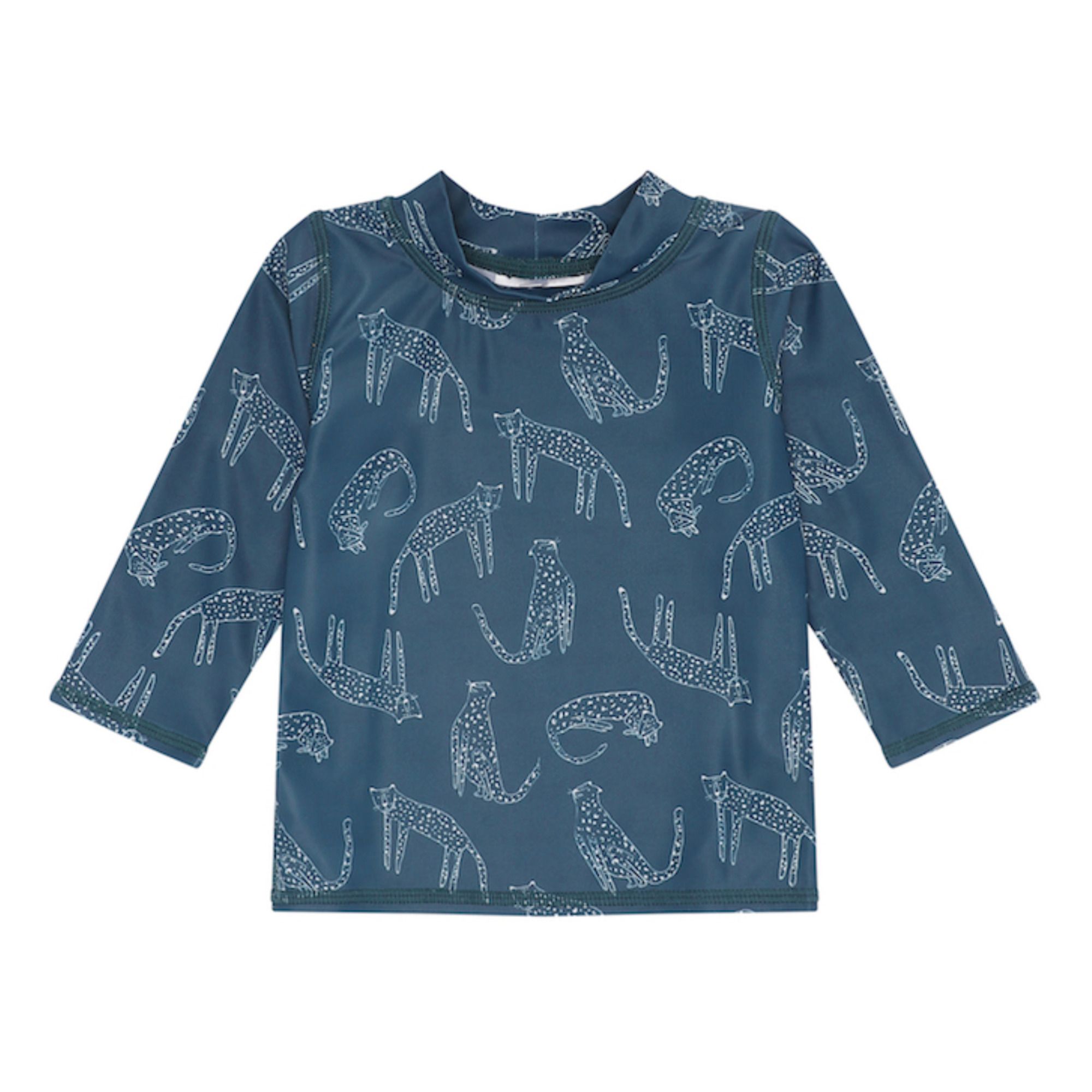 Soft Gallery - T-Shirt Astin Motif Léopards Coton Bio Anti-UV - Fille - Bleu