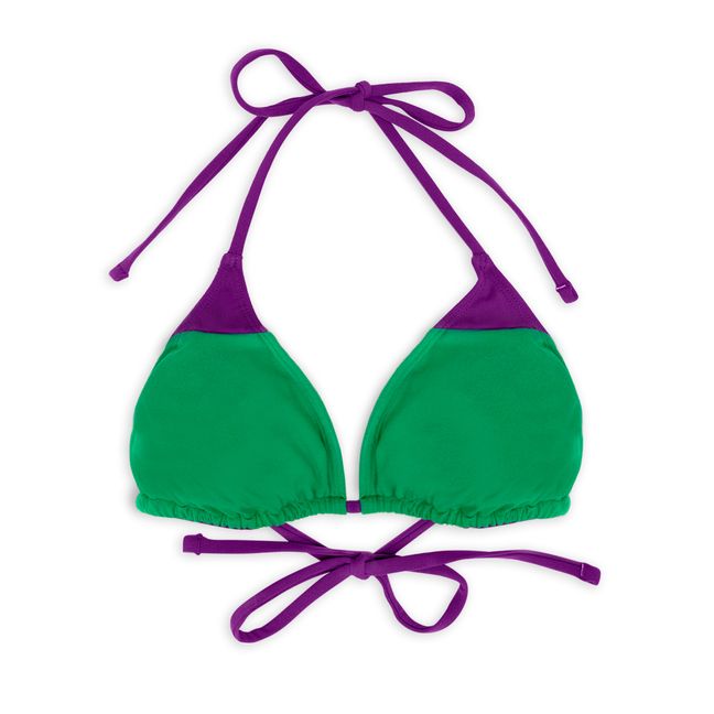 Bikini-Oberteil Bio Mini Triangle Bicolore Grün