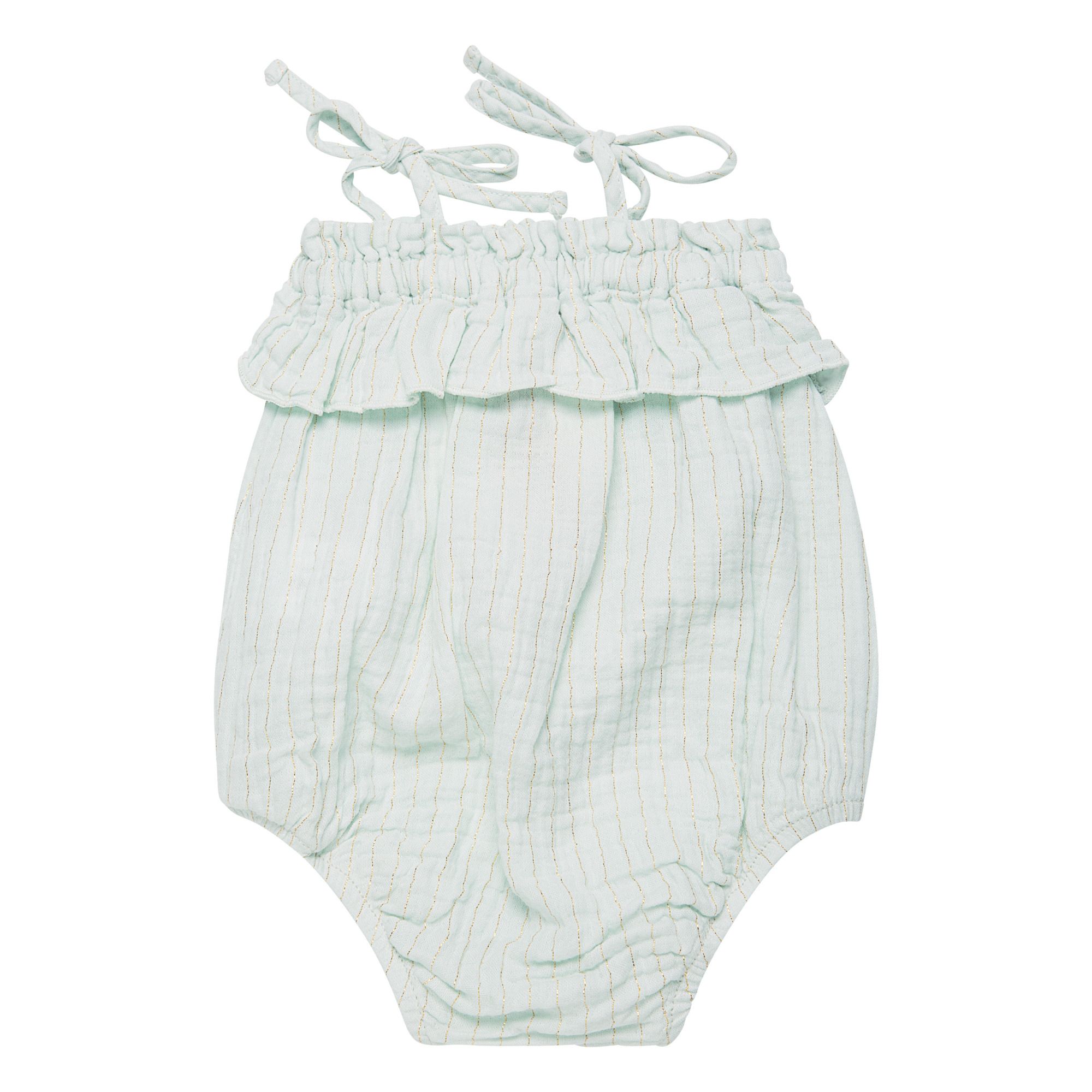 the new society - Barboteuse Claire Gaze de Coton Bio - Fille - Bleu