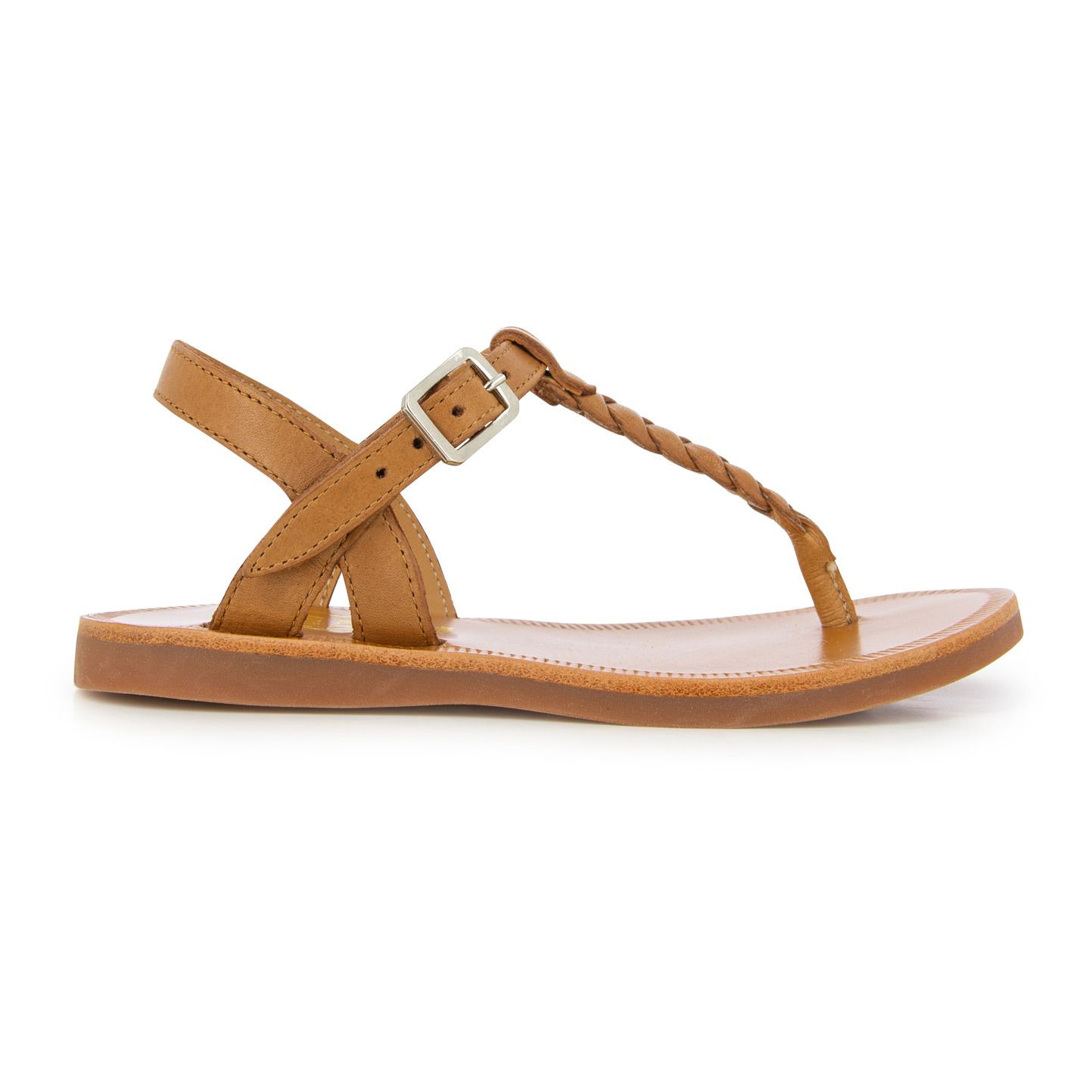 Pom d'Api - Sandales Plagette Antic Tong - Fille - Camel