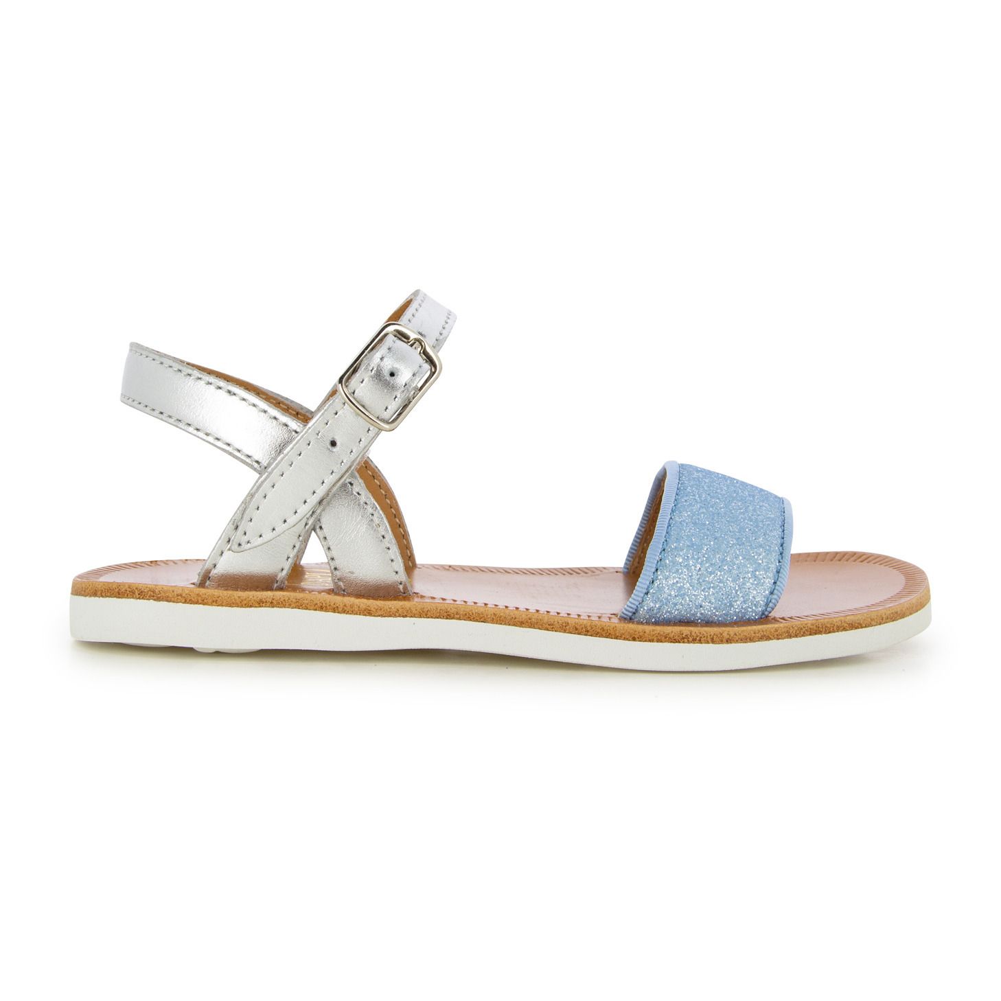 Pom d'Api - Sandales Plagette Buckle T - Fille - Bleu