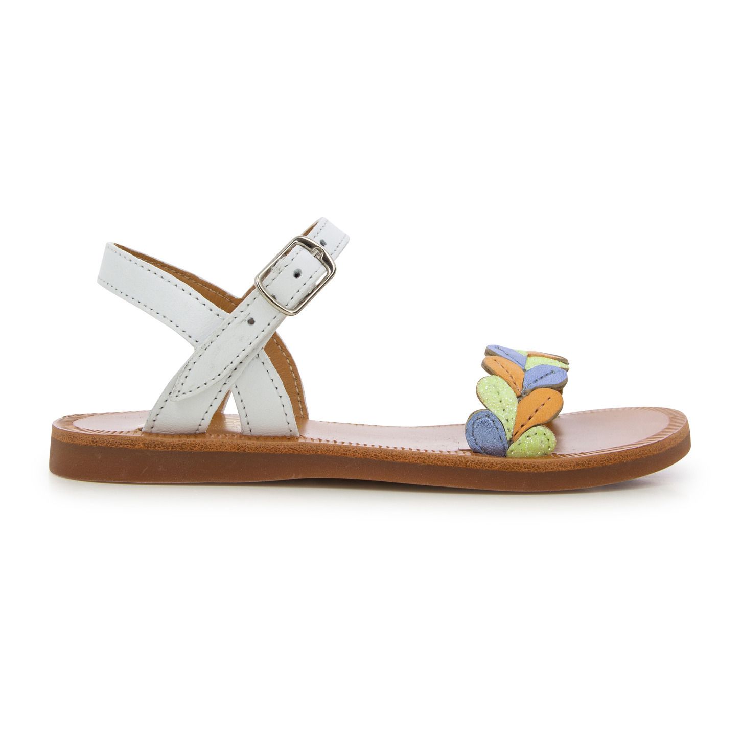 Pom d'Api - Sandales Plagette Ferns - Fille - Blanc