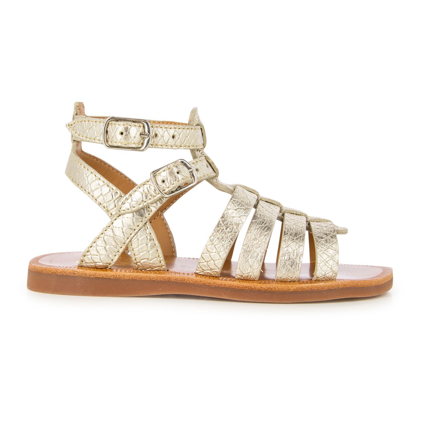 Pom d'Api - Sandales Plagette Gladiator - Fille - Doré