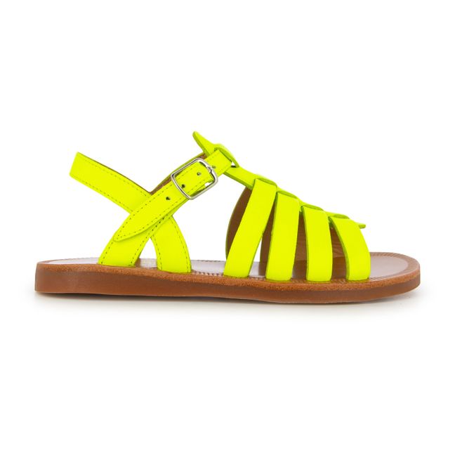 Strap Plagette Sandals  Fluorescent yellow