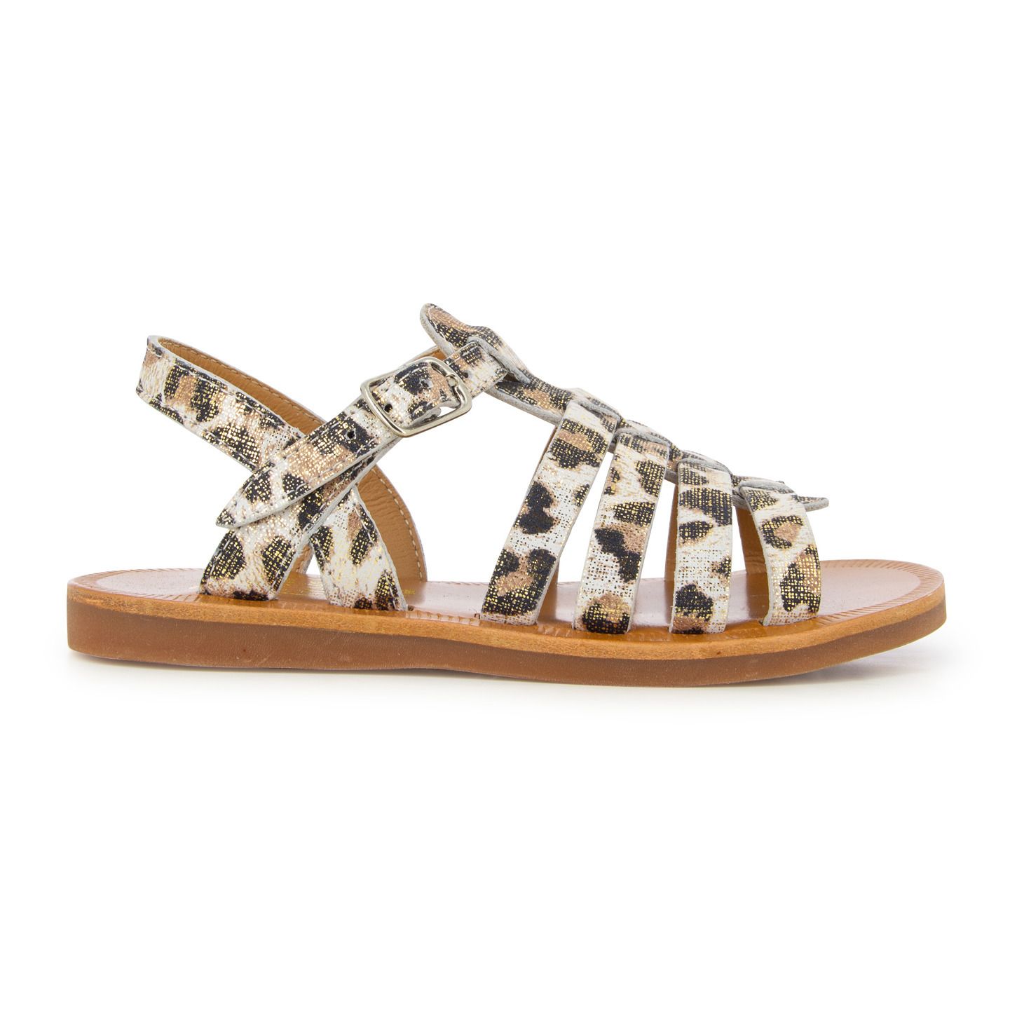 Pom d'Api - Sandales Plagette Strap - Fille - Doré