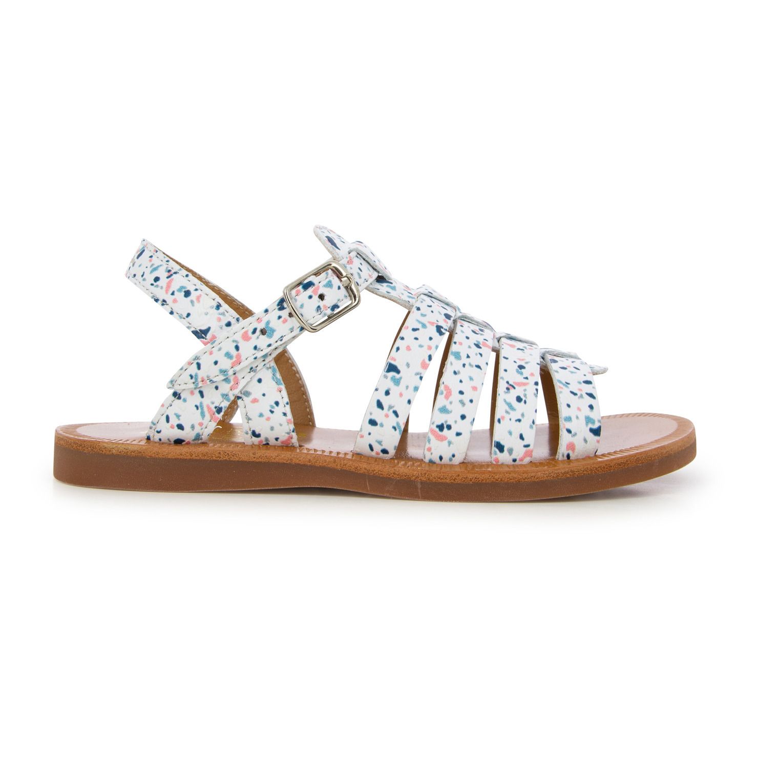 Pom d'Api - Sandales Plagette Strap - Fille - Blanc cassé