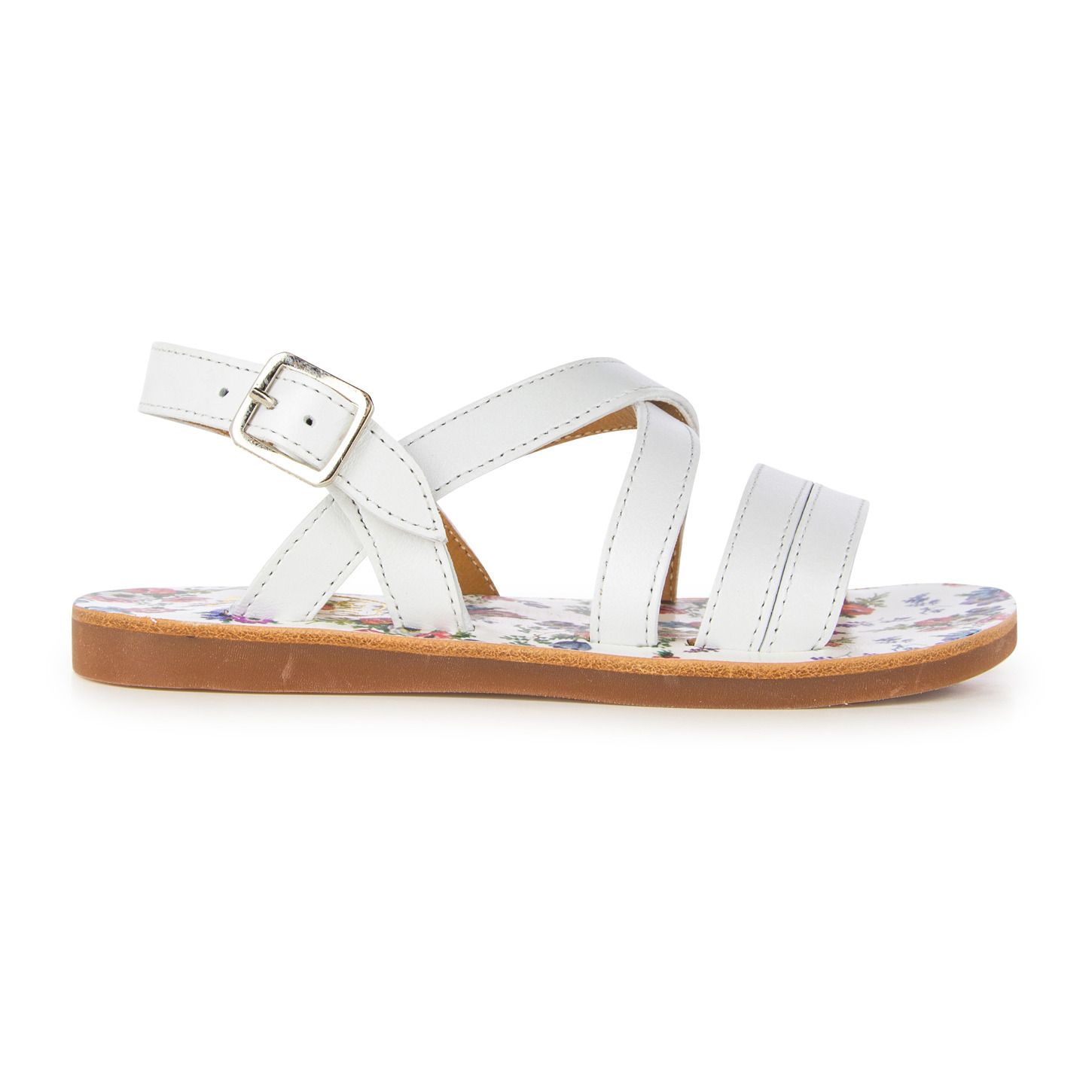 Pom d'Api - Sandales Plagette Lagon Print - Fille - Blanc