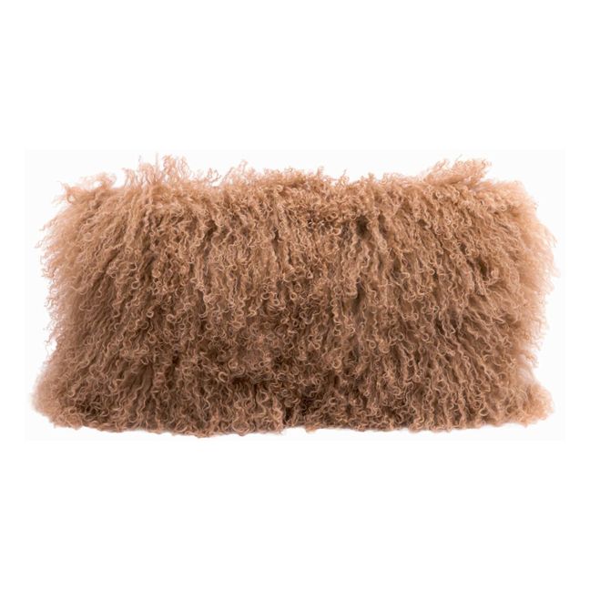 Cojín basic en piel de cabra tibetana | Terracotta
