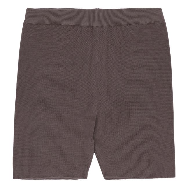 Organic Cotton Knit Shorts Taupe brown