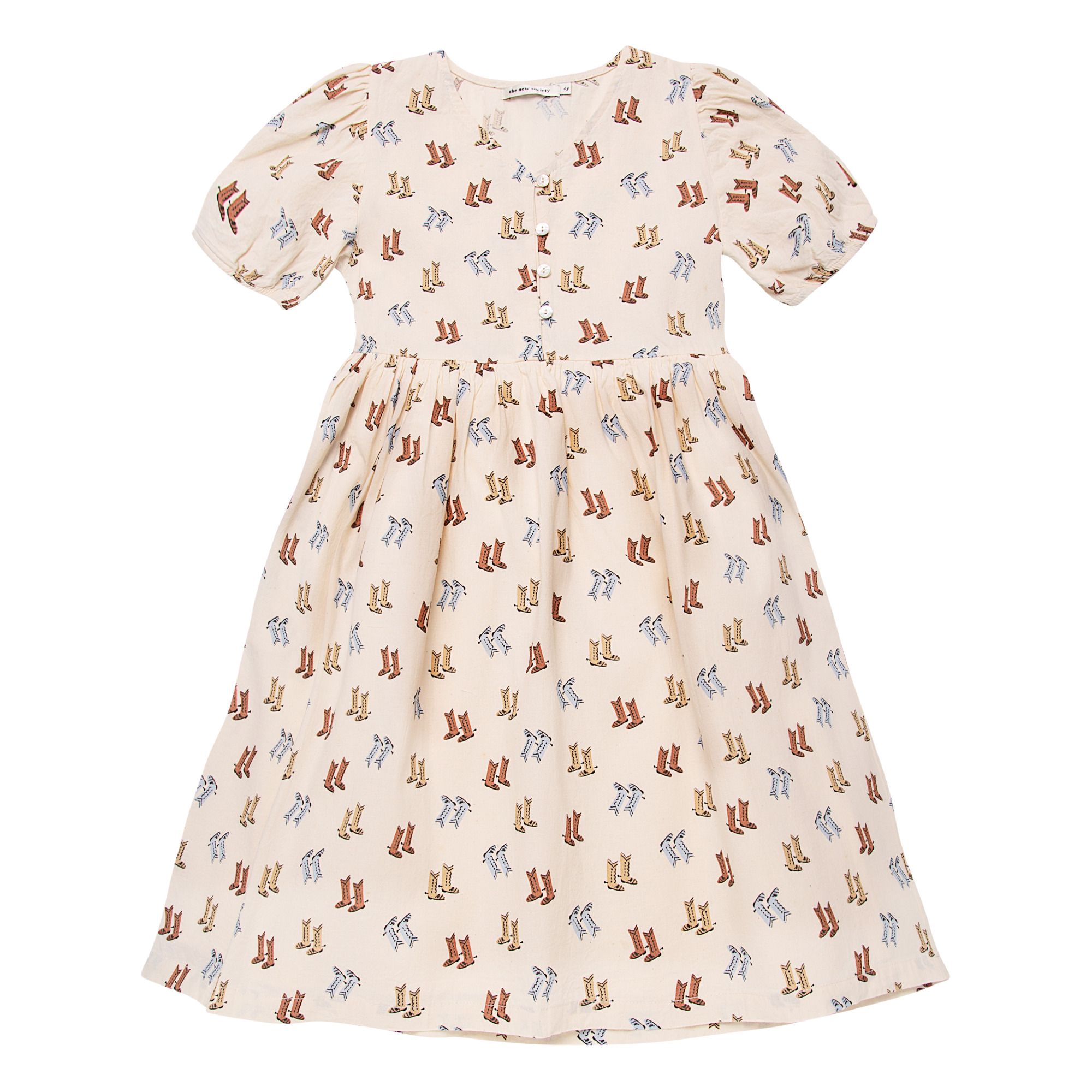 the new society - Robe Eleonora Coton Bio - Fille - Ecru