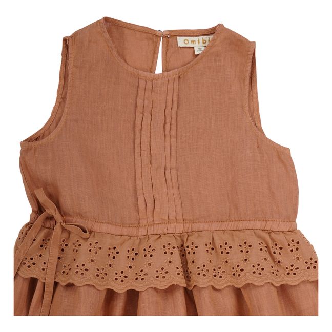 Maxima Linen Dress  | Rust