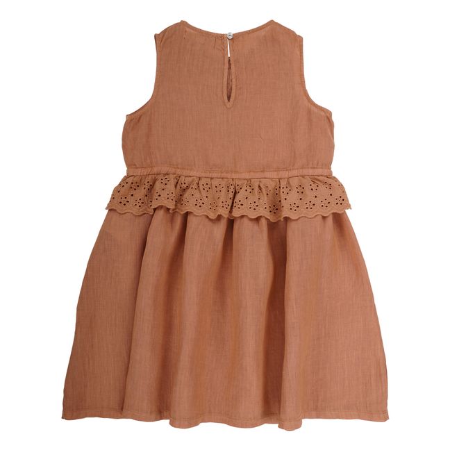 Maxima Linen Dress  | Rust