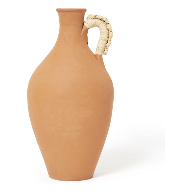 Terrakotta-Vase, geflochtener Henkel Terracotta